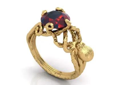 Octopus ring 3D print model