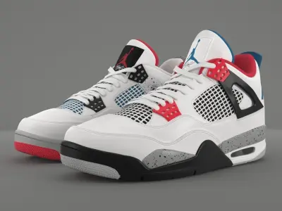 Air Jordan 4 Retro What The PBR Low-poly 3D model