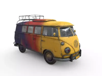 volkswagen-old-van volkswagen bus 3D model