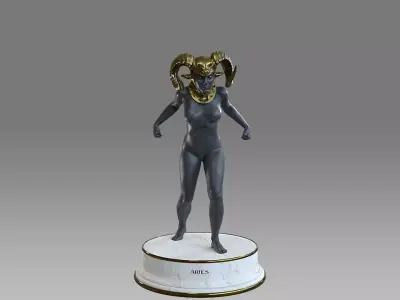 Zodiac Sign Female Aries Low-poly 3D model