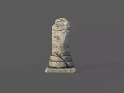 Low Poly Broken Column Low-poly 3D model purchase