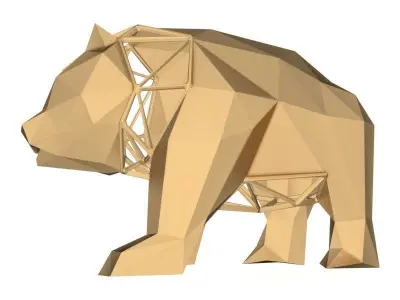 Polygonal Panda Parametric Low-poly 3D model