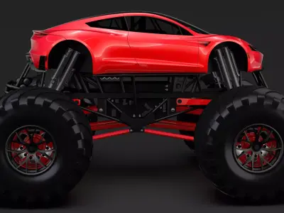 Monster Truck Tesla Roadster 3D model