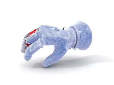 Futuristic Robotic Glove Model Pack with LED Lighting Low-poly 3D model
