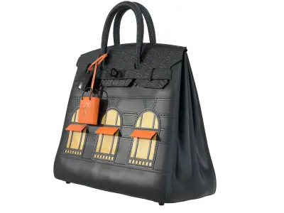 Hermes Birkin Faubourg Bag Black Low-poly 3D model