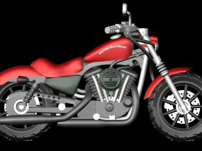 Harley Davidson Bike 3D print model
