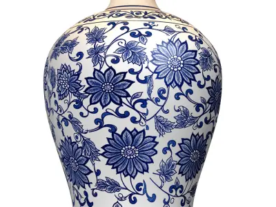 Table lamp Jennifer Ginger Jar Lotos Traditional Decorative  3D model