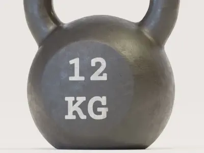 Realistic Rubber Kettlebell Low-poly 3D model