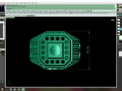 Luxury Square Diamond Men Ring for Jewelry 3D print model