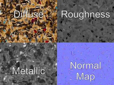 Medieval Brooch with Precious Gems model pack Low-poly 3D model