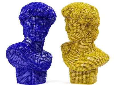 David Michelangelo bust patches 3D model