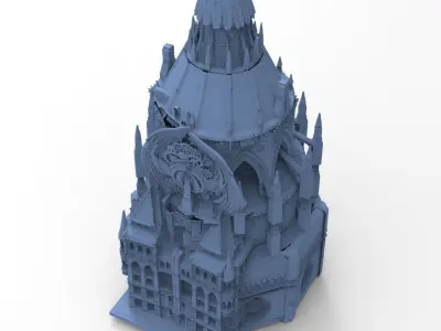 Steampunk Medieval Tower Grand 1  3D model
