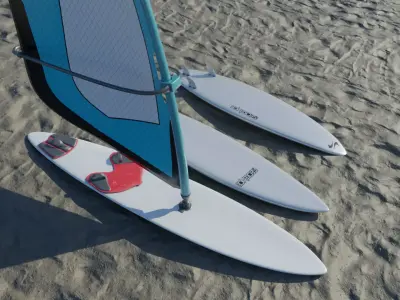 Surfboard Low-poly 3D model