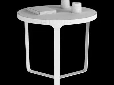 Modern coffe table with decor 3D model