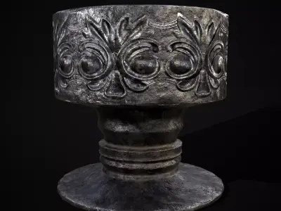 Short Medieval Goblet Low-poly 3D model