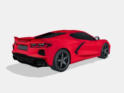 Chevrolet Corvette C8 Stingray 2021 Low-poly 3D model