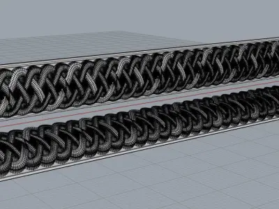 Moulding 3D model gold and braided border 3D model