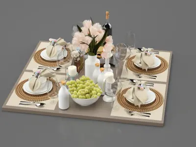Breakfast Decorative Set 3D model