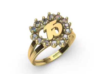  Anillo de 15 para dama-mujer -v- 3D print model
