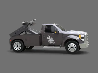 Tow Truck Low-poly 3D model