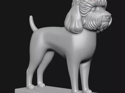 Dog sculpture 3D print model 13