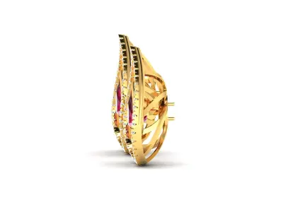Women Pear Diamond Earrings 3D print model
