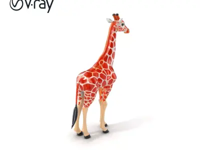 Reticulated Giraffe Vivid Spots model pack Low-poly 3D model