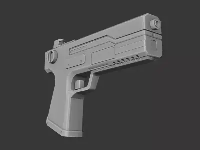 Low Poly Sci-Fi Laser Gun Free low-poly 3D model