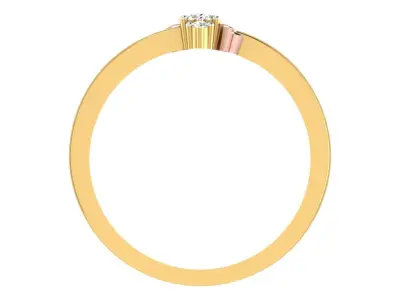 Light Weight Yellow Gold Diamond Ring  -ZA RN 1354 3D print model