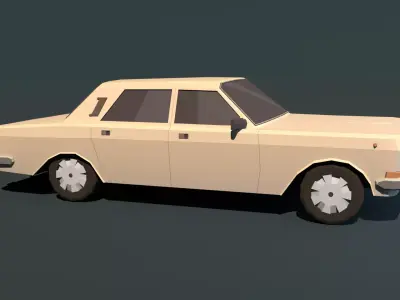 Gaz 24-10 Volga stylized low-poly Low-poly 3D model