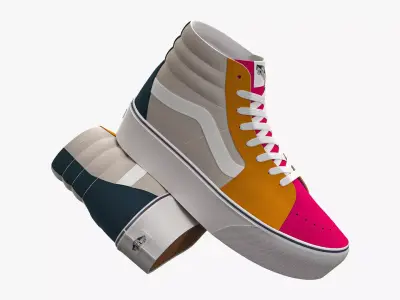 Vans Sk8-Hi Platform Multicolour 3D model