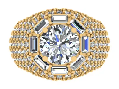 Luxury Diamond-Encrusted Cocktail Ring  3D print model