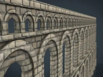 Aqueduct roman Low-poly 3D model