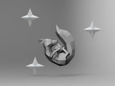 Fox sculpture children decoration 3D model