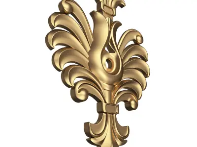 Carved Flower Decor 02 Low-poly 3D model