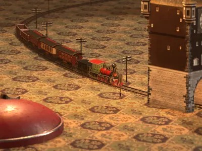 The Railway Mechanical Toy Low-poly 3D model