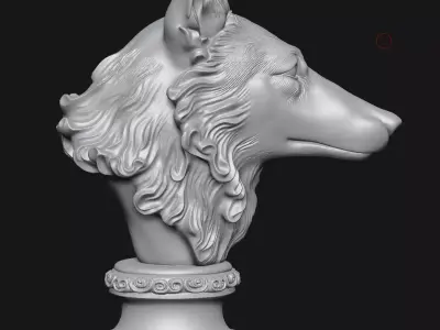 Wolf head sculpture 3D print model order