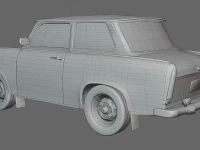 Trabant 601 low poly Low-poly 3D model