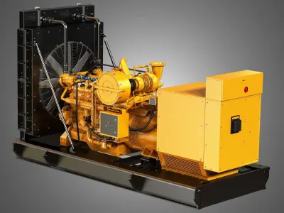 G3412 Engine - V12 Diesel Generator Engine  3D model