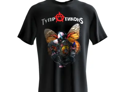 T-Shirts t - shirt with skull and crossbones 3D model