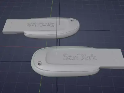 Pen-Drive 3D Model Low-poly 3D model