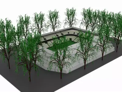 Football Stadium Low-poly 3D model 16
