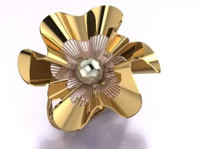 Plain gold filigree ring  3D print model