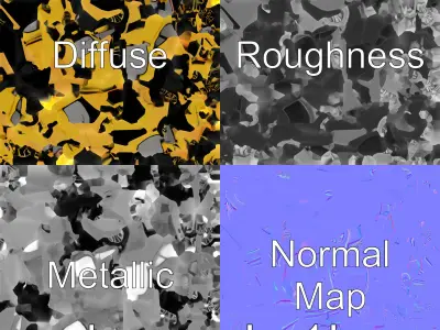 Black and Gold Luxury Security Car with Bulletproof Glass Low-poly 3D model