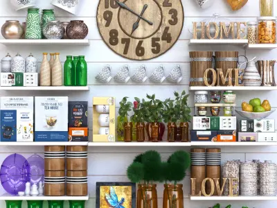 KitchenTableware kitchen shelf 3D model