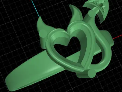 Devil ruby ring 3D print model