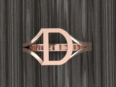 Jewelry Alphabet Ring  D 3D print model