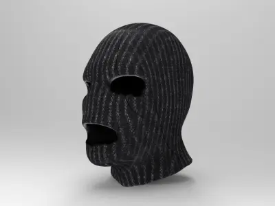 Skimask knitted mask Low-poly 3D model