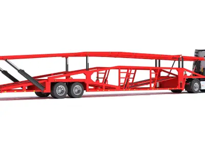 Car Carrier Semi Truck Trailer 3D model