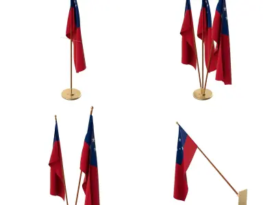 Samoa Flag Pack 3D model